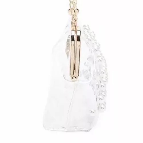 Clear Jelly Pearl beaded accent Purse evening bag - Picture 4 of 6